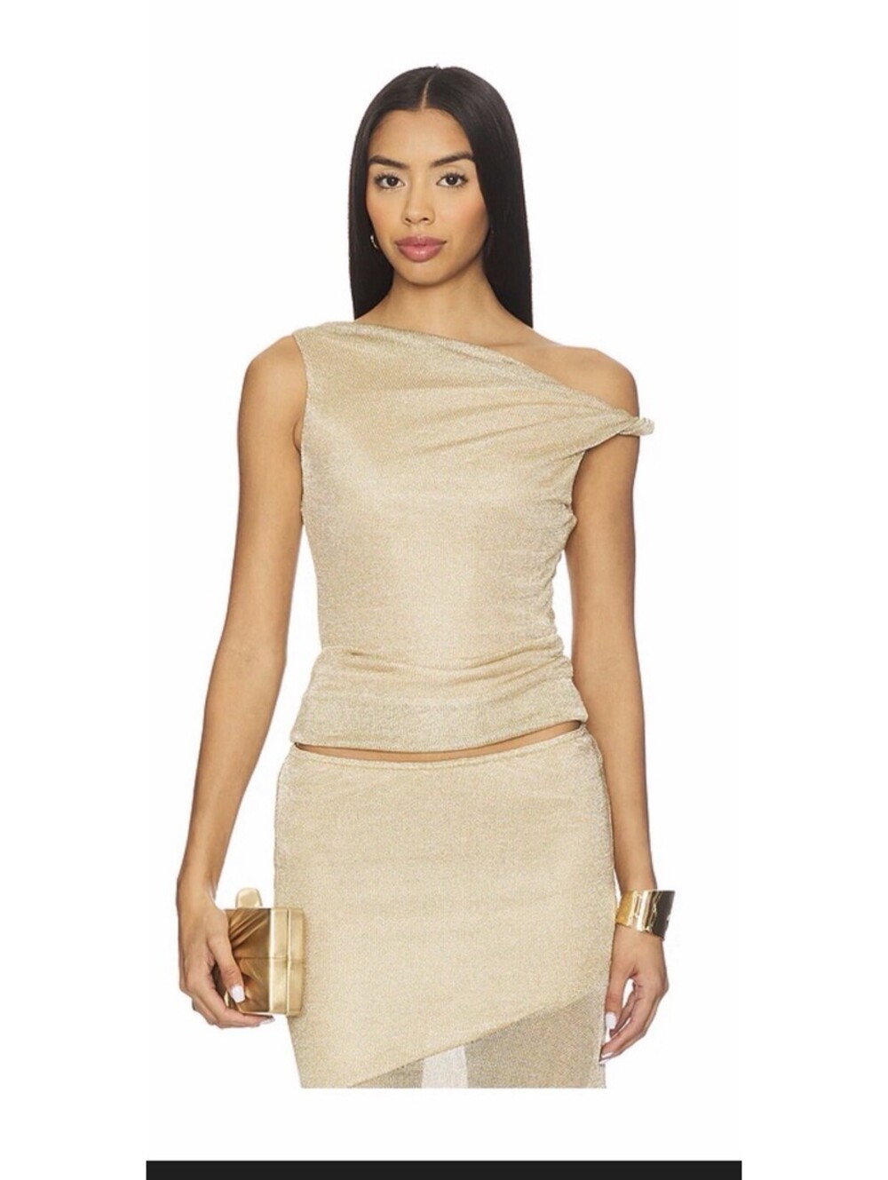 Runaway The Label ELAINE Gold Top And Skirt Together $200 As/is W/snags